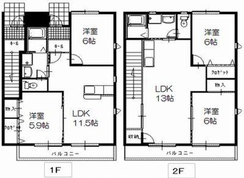 アネシスE棟E-101の間取り