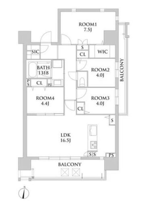 照葉クロススタイルWEST棟の間取り