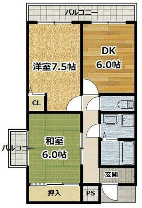 京都府京都市伏見区桃山町和泉(マンション)の賃貸物件の間取り
