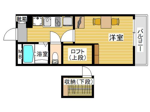 レオパレスSKYWINGS箱崎104の間取り