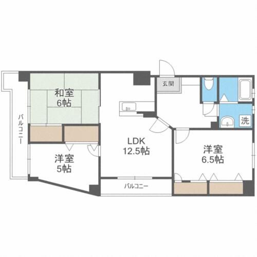 福岡県福岡市城南区荒江1丁目(マンション)の賃貸物件の間取り