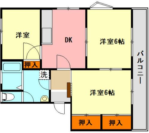 福岡県直方市大字知古(アパート)の賃貸物件の間取り