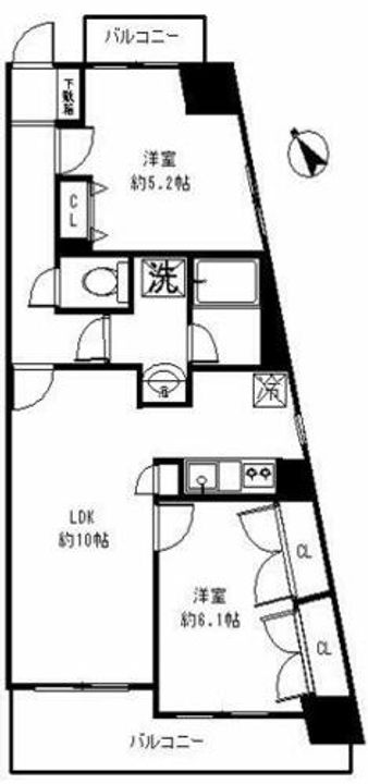 福岡県福岡市西区愛宕1丁目(マンション)の賃貸物件の間取り