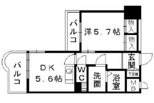 ギャラン小文字605の間取り