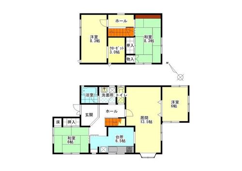 兵庫県三木市自由が丘本町3丁目(一戸建)の賃貸物件の間取り