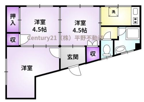 黒岩ビル3階の間取り