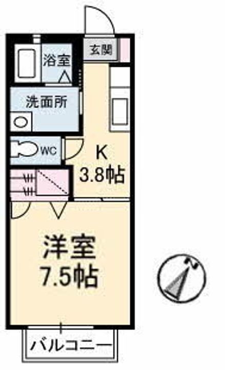ドミール多治米 A棟205の間取り