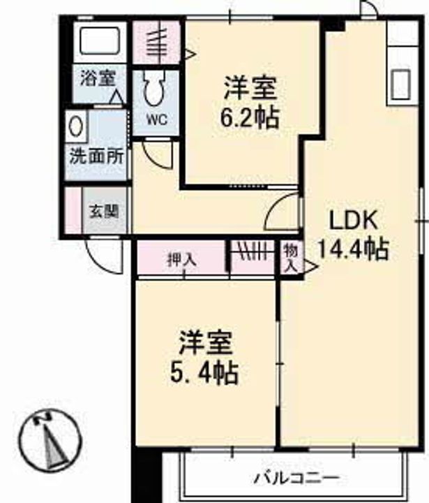 ハイマットメゾン D棟202の間取り