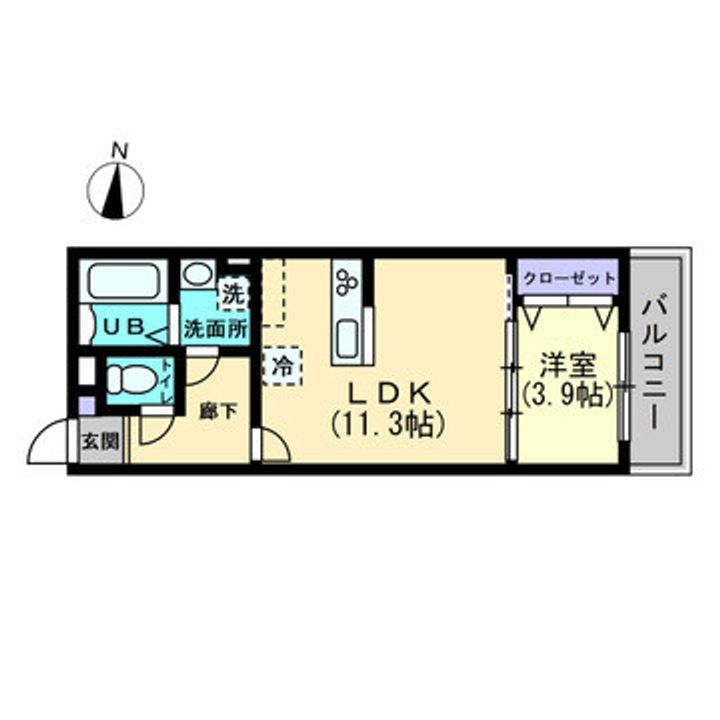 クレール東福山402の間取り