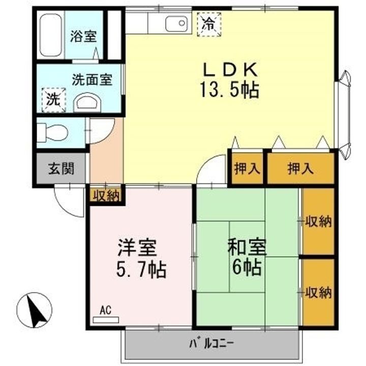 プレジール大前 B棟201の間取り