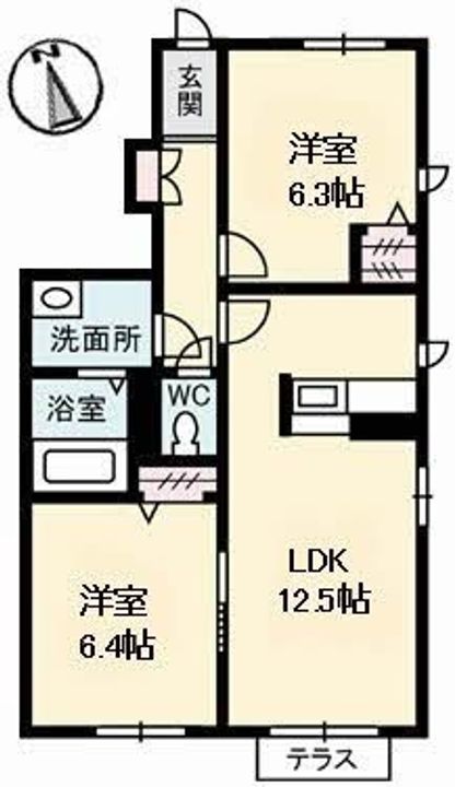 グランドール川口 B棟101の間取り
