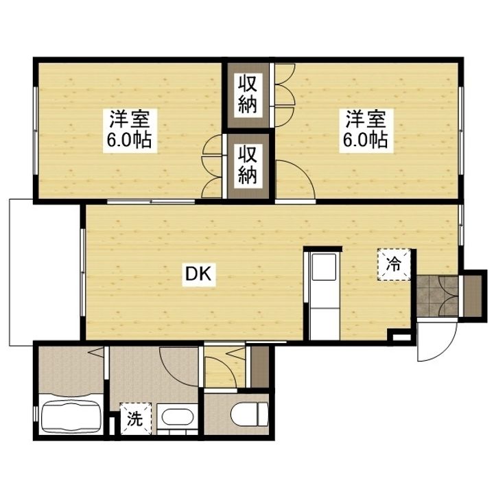 ヴィラージュ新涯A101の間取り