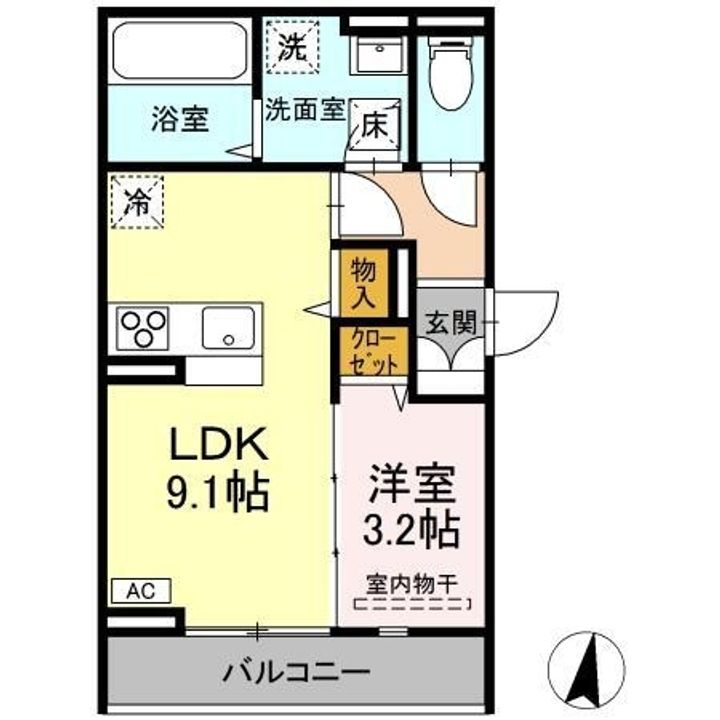 D-ROOM桜馬場101の間取り