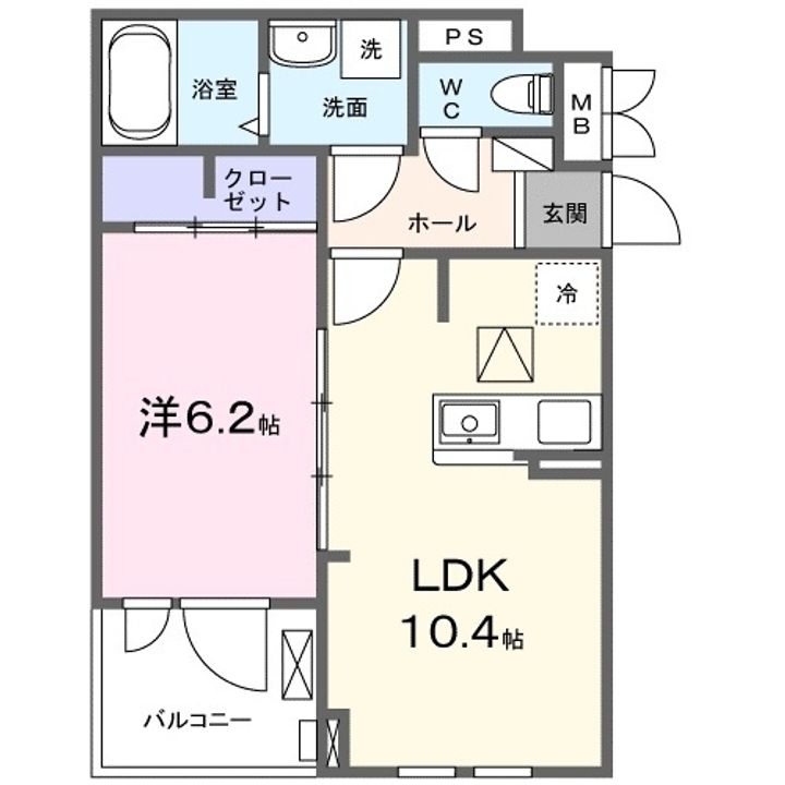 カーサ・ソレイユ B101の間取り
