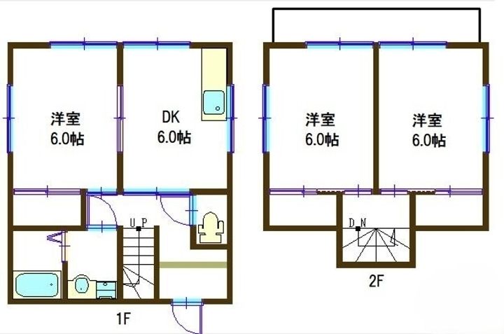広島県福山市能島1丁目16-1-2(一戸建)の賃貸物件Bの間取り