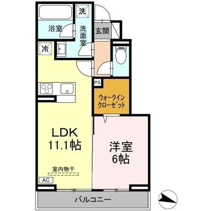 ヴェルコートⅡ101の間取り