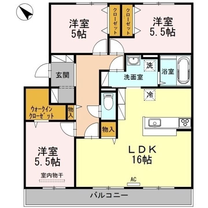 ファミーユスクエアー B棟302の間取り