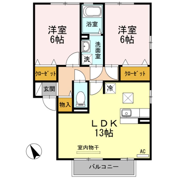 サンモール川口 C棟102の間取り