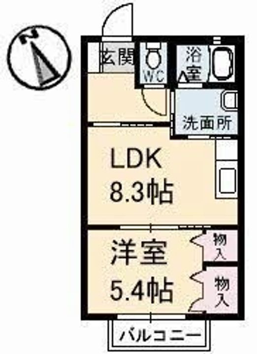 サンリバー 弐番館103の間取り