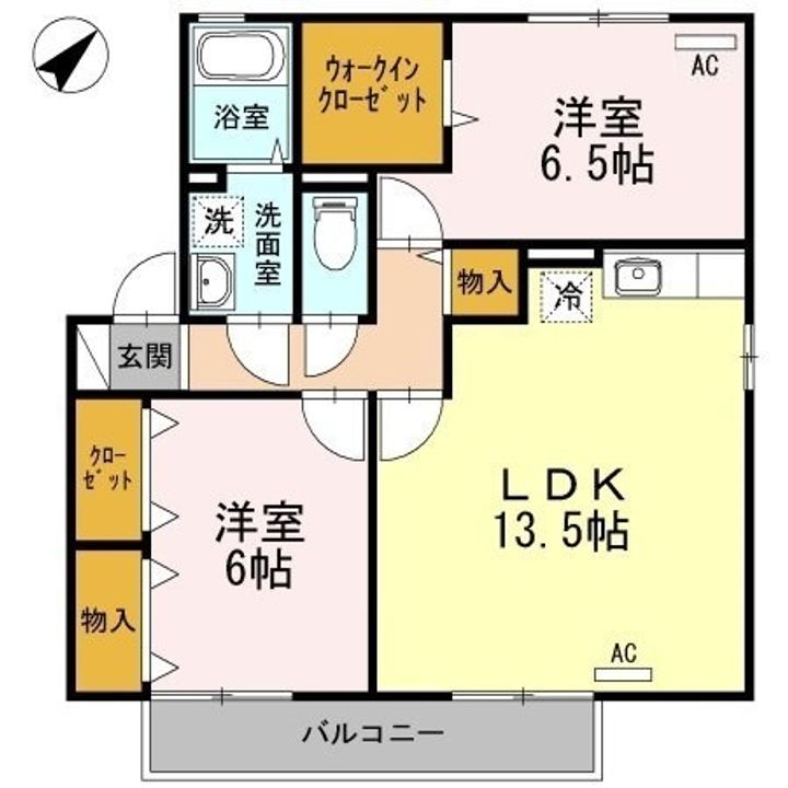 セジュールプルミエ B棟201の間取り