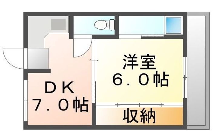 ビレッジハウス茶屋2号棟102の間取り