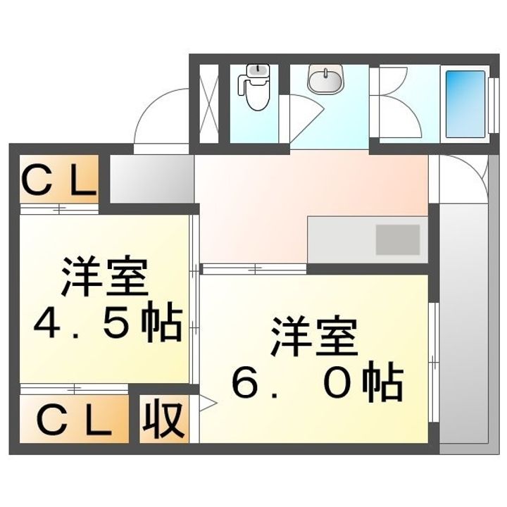 ビレッジハウス早島1号棟406の間取り
