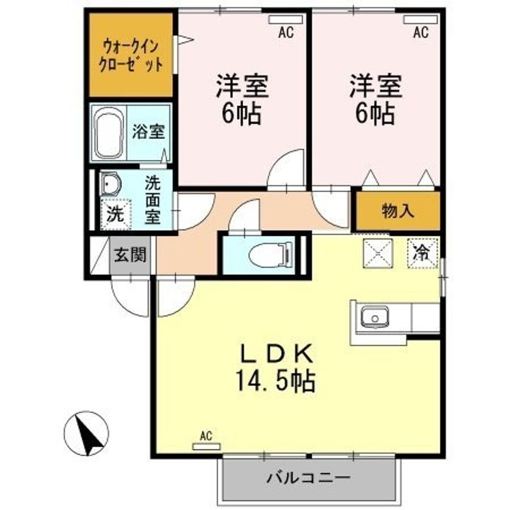 サンモール川口 B棟202の間取り