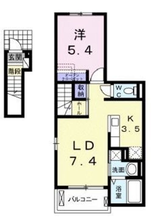 モデッサ神辺B204の間取り