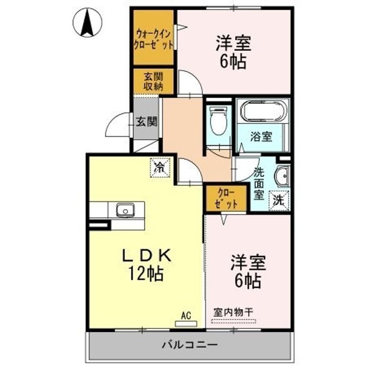 ルミエール手城 C棟102の間取り