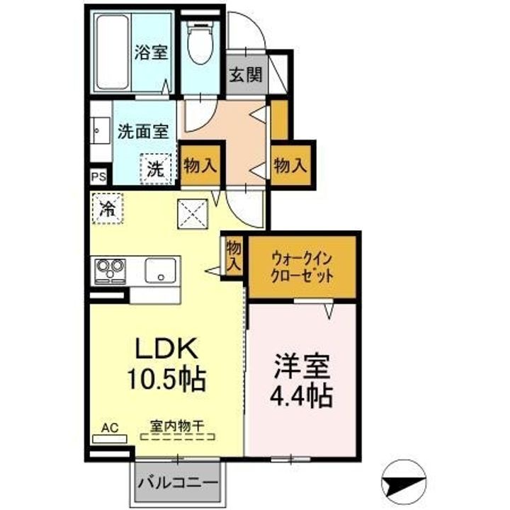ユニヴェールⅡ C105の間取り
