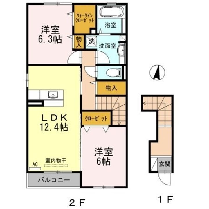 ガーデンクォーツ B棟201の間取り