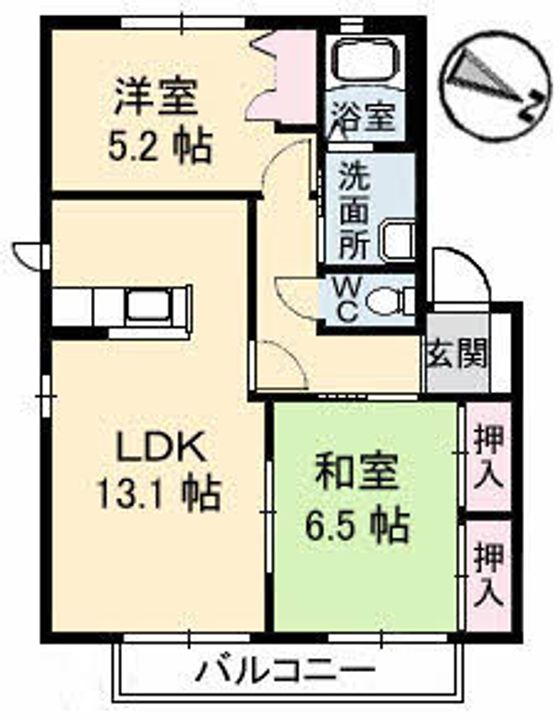 ジュネスタウン A棟102の間取り