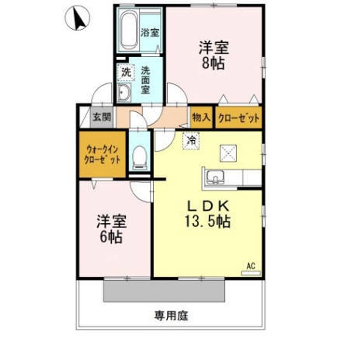 リビングタウン松縄 C棟101の間取り