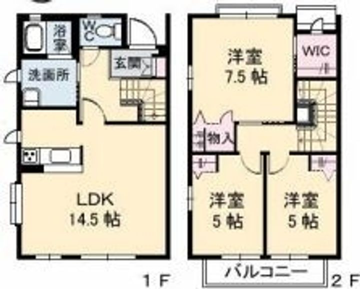 ハイツMINORU D棟102の間取り