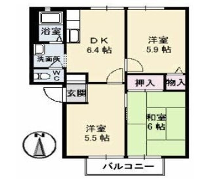 メゾン・アムール C棟202の間取り