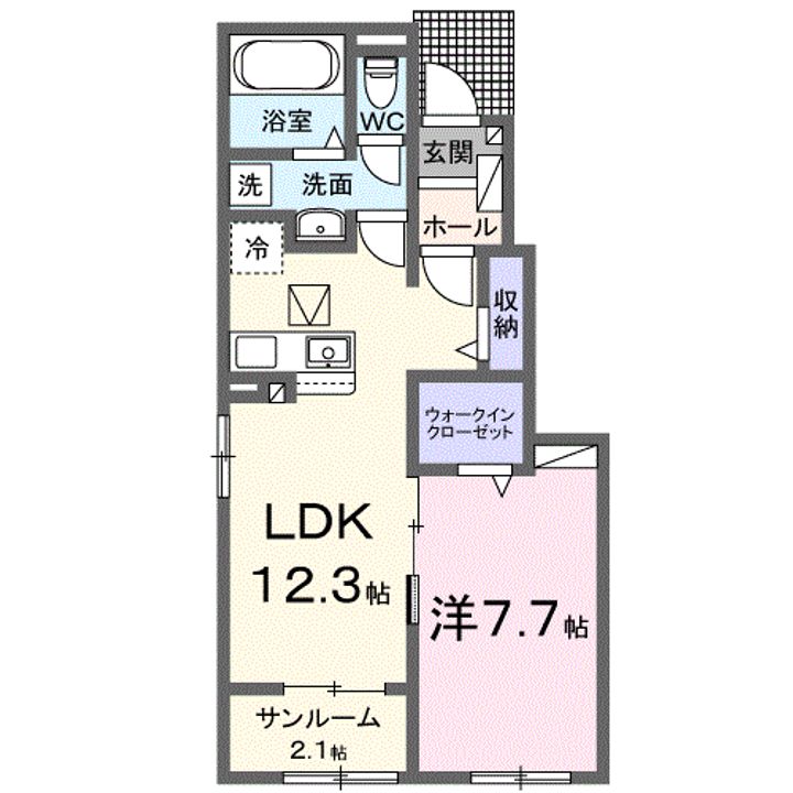 JADA House滝宮B104の間取り