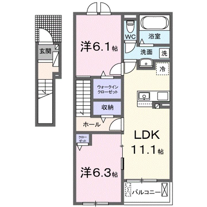 JADA House滝宮B202の間取り