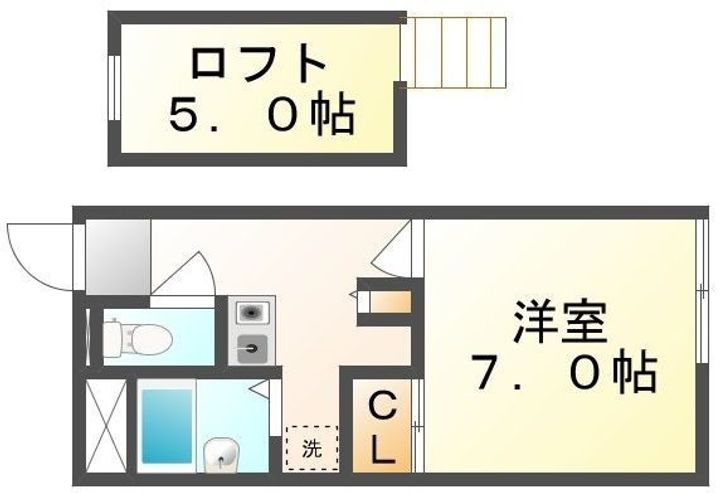 レオパレス志度206の間取り