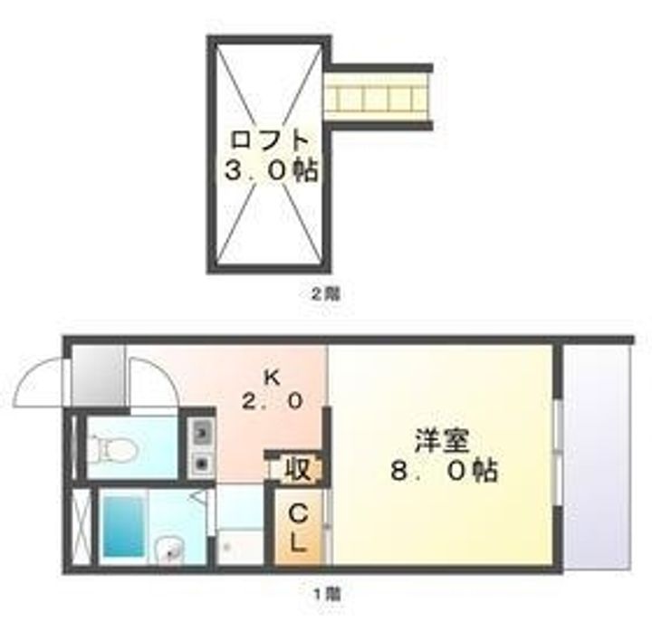 レオパレス栗林301の間取り