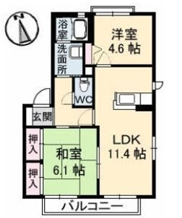 YMハイツ C棟101の間取り