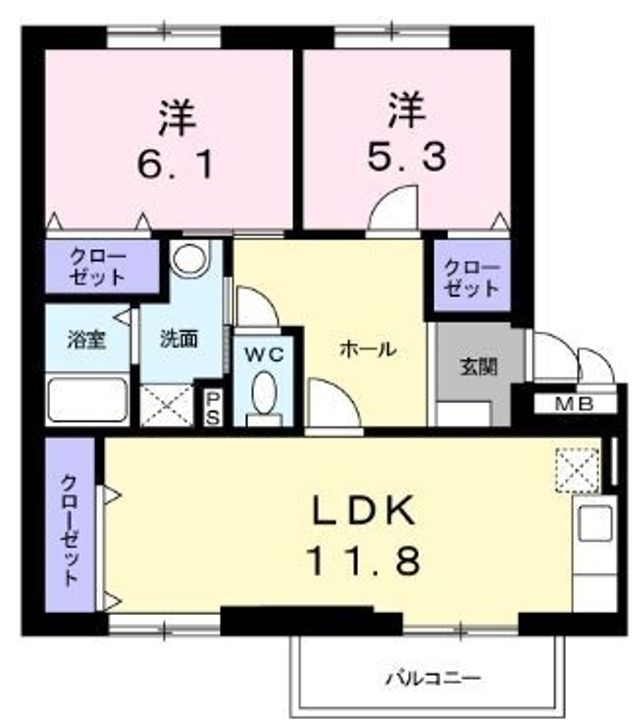 ニューエルディムマナベB202の間取り