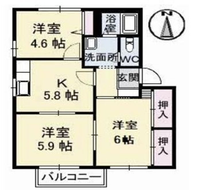 メゾン・アムール A棟201の間取り