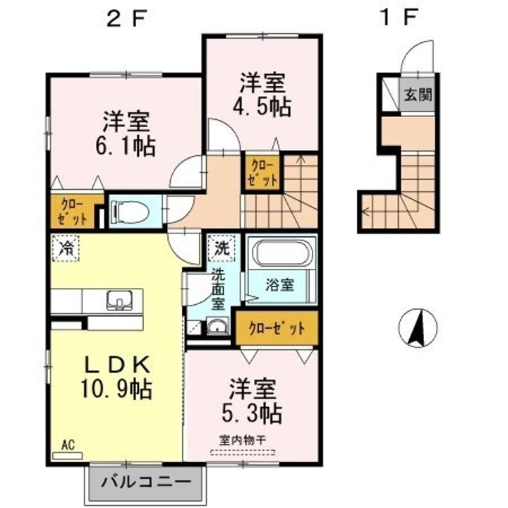 クレール C棟202の間取り