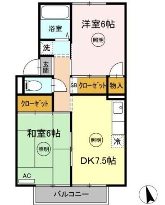 ラフィーネ A棟205の間取り