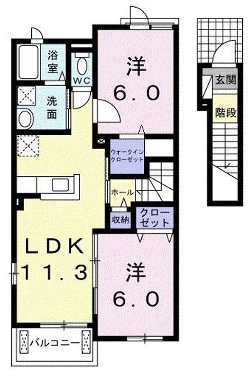 サンテクラージュ木太町A202の間取り