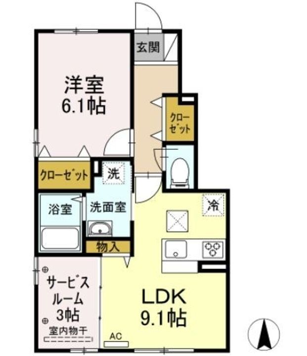 セジュール雅 A棟101の間取り