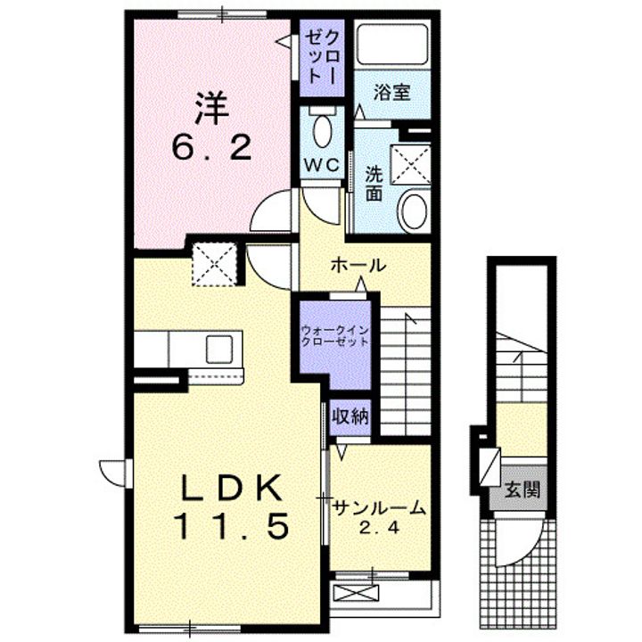 紫陽花 B201の間取り