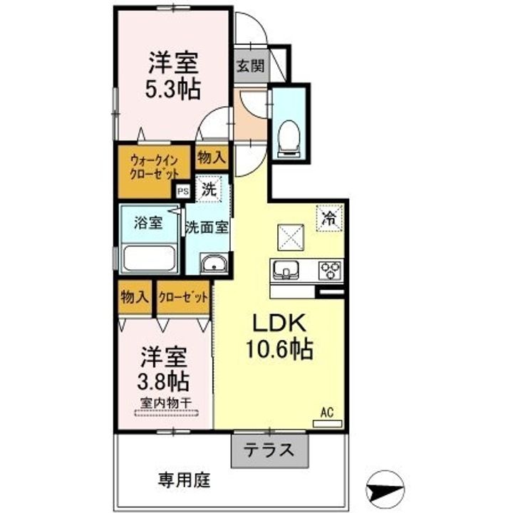 パイン グローブ井戸106の間取り