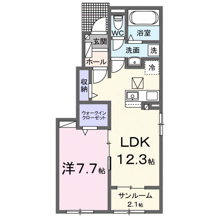 JADA House滝宮D101の間取り