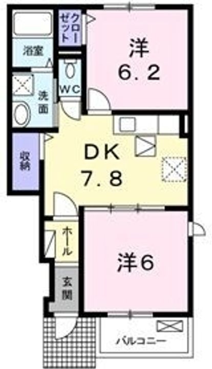ポムドテールT104の間取り